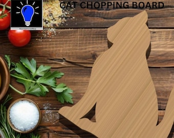 Cat Chopping Board Unique DIY Kitchen décor plus SVG and DXF files