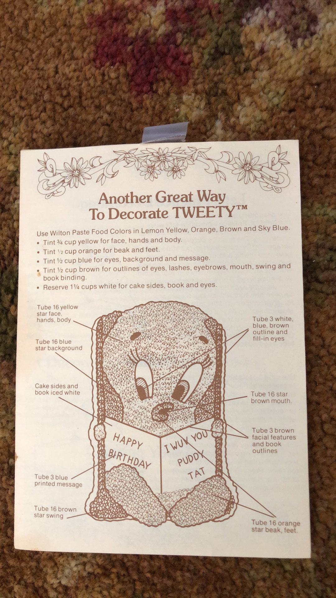 Tweety Wilton Cake Pan With Instructions | Etsy