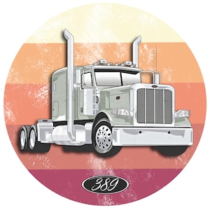 Pete 389 Classic Semi Truck | Trucker T-Shirt / Hoodie | Vintage Rigs Collection #12