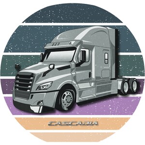 Frt-Liner Cascadia Evo Semi Truck | Trucker T-Shirt / Hoodie | Vintage Rigs Kollektion #3