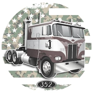 Pete Cabover 352 Classic Semi Truck | Trucker T-Shirt / Hoodie | Vintage Rigs Collection #39