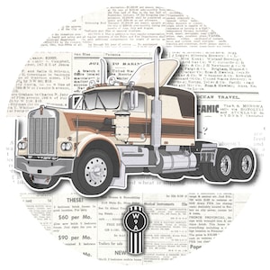 KW W900A Classic Semi Truck | Trucker T-Shirt / Hoodie | Vintage Rigs Collection #49