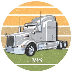 Pete 386 Classic Semi Truck | Trucker T-Shirt / Hoodie | Vintage Rigs Collection #9