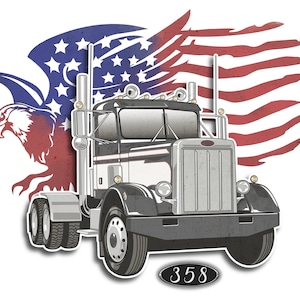 Pete 358 Classic Semi Truck | Trucker T-Shirt / Hoodie | Vintage Rigs Collection #46