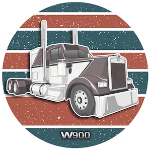 KW W900 Classic Semi Truck | Trucker T-Shirt / Hoodie | Vintage Rigs Collection #24