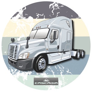 Frt-Liner Cascadia Semi Truck | Trucker T-Shirt / Hoodie | Vintage Rigs Kollektion #13