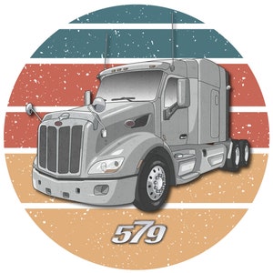 Pete 579 Semi Truck | Trucker T-Shirt / Hoodie | Vintage Rigs Collection #7