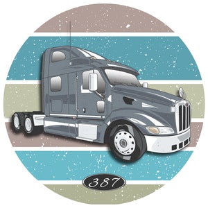 Trucker T-Shirt / Hoodie | Pete 387 Classic Semi Truck | Vintage Rigs Collection #18