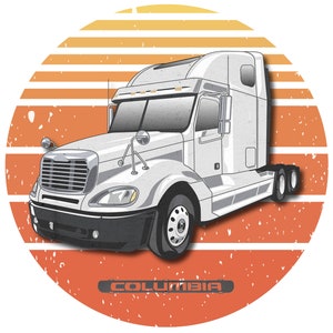 Frt-Liner Columbia Classic Semi Truck | Trucker T-Shirt / Hoodie | Vintage Rigs Kollektion #17