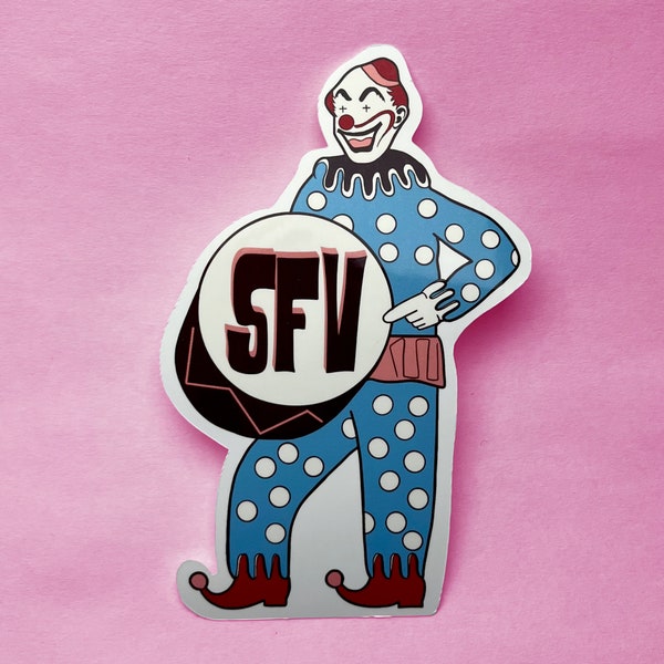 valley clown | sfv sticker | san fernando valley sticker | laptop sticker | hydroflask sticker | bumper sticker | clown ANGELSURREAL