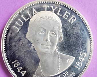 1972 US USA White House First Lady Julia Tyler Silver Medal