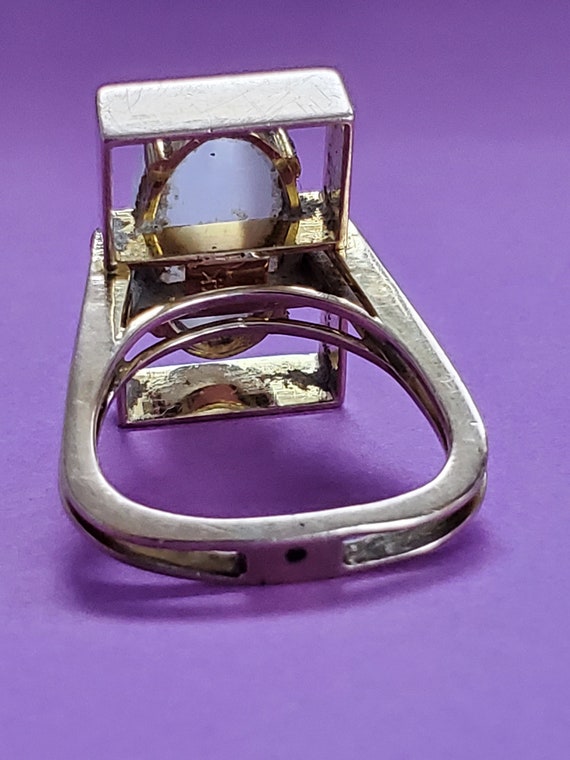 14K Mid Century Modern Ring Size 5 - image 6