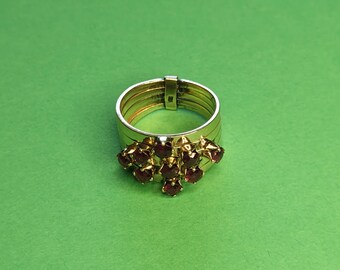 10K Five Band Nine Ruby Ring 6.2 Gram Size 6