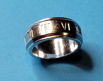 Tiffany & Co Sterling Silver Titanium Atlas Ring 6.75 size 8 gram
