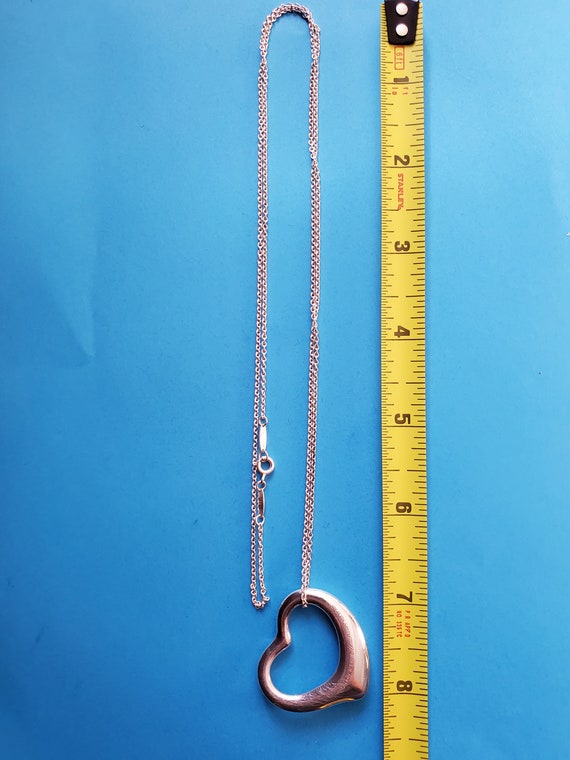 Tiffany Elsa Peretti Open Heart 35.5mm Pendant Necklace in Silver