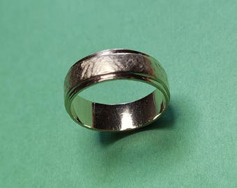 14K Plumb 585 Gold Size 10.5 Men's 7.5mm Wide 7.2gram Ring