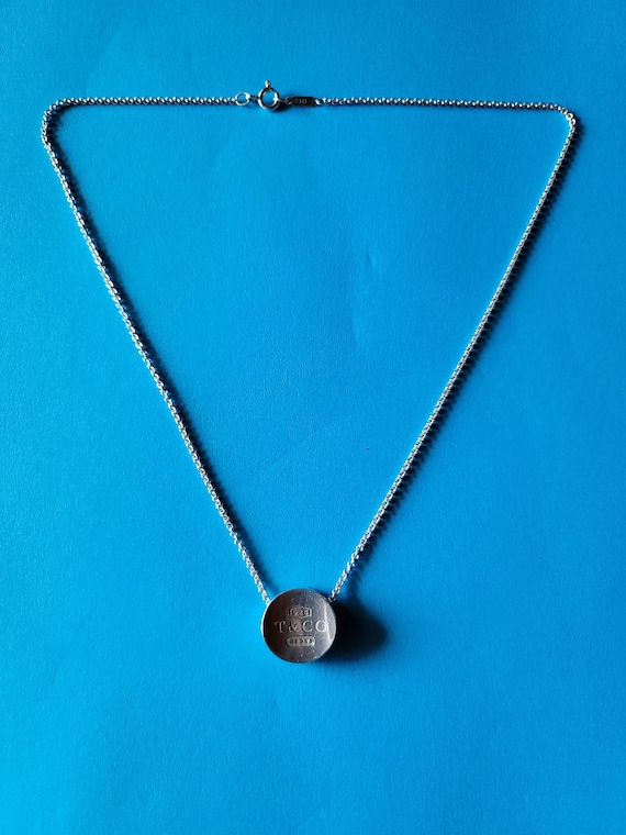Tiffany & Co. Concave Circle Pendant 16" Necklace 