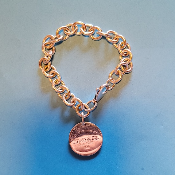 Tiffany & Co Sterling Silver Please Return to Tiffany Round Tag Bracelet