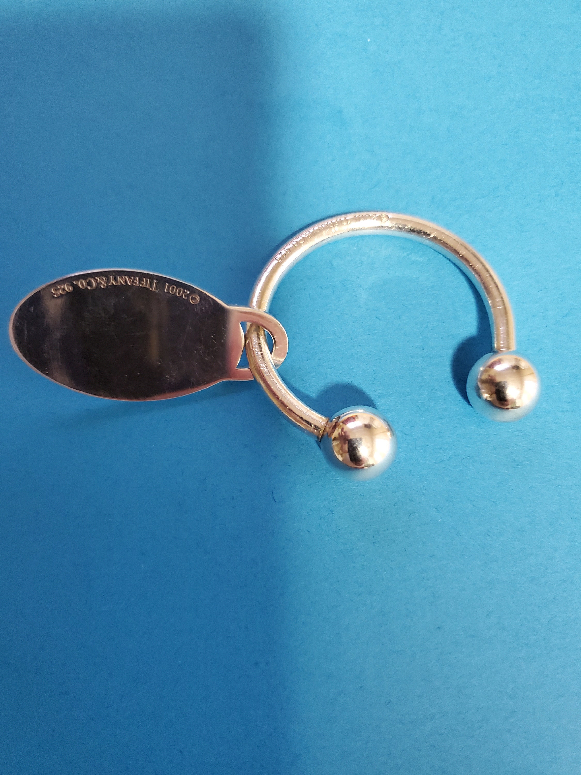 ティファニー　キーリング　2001年　925 Vintage 2001 Tiffany & Co 925 Sterling Silver Large Oval Tag