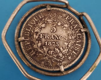 Vintage 5 Franc Silver Money Clip