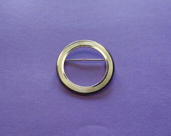 14K B.A.B. Modern Style Gold 585 Circle Pin Brooch 5 Gram