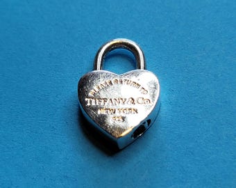 Tiffany & Co Heart Lock Charm Pendant Sterling Silver 925 6.4 grams