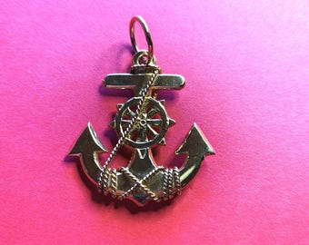 14K Mariners Nautical Cross 585 Gold Pendant 5.6 gram
