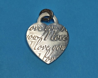 Tiffany and Company Notes Heart Charm Pendant 7.2 Grams