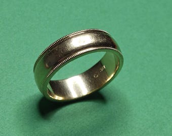 18K Milgrain 750 Gold Wedding Engagement Ring 10.7 Grams Size 10.25