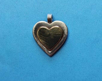 Tiffany And Co 925 Sterling and 18K Heart Pendant 12.1 Grams