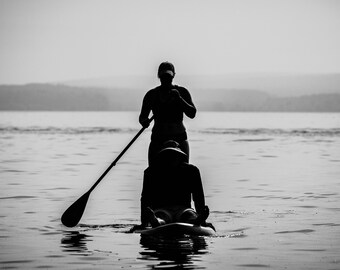 Paddle Boarding Black And White