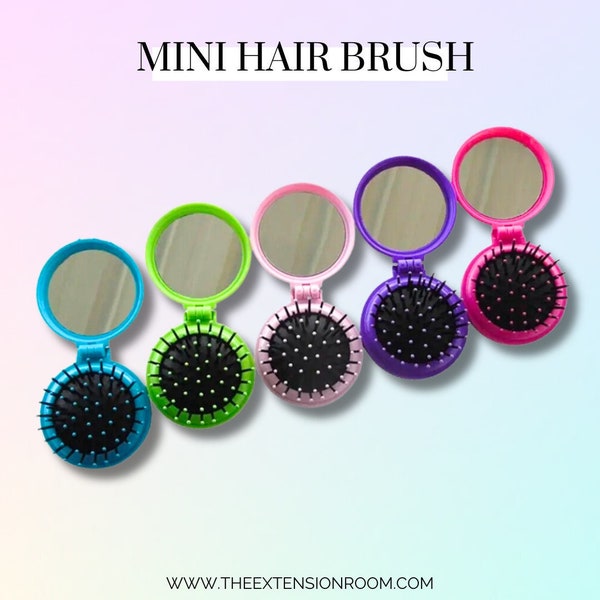 Mini Hair Brush Folding Travel - Assorted Colours