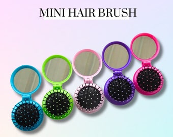 Mini Hair Brush Folding Travel - Assorted Colours