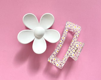 Daisy Flower White Spring Hair Accessories Gift Set
