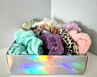 Surprise Mystery Box Scrunchie Gift Box Set |  Birthday Gifts for Her Wholesale Scrunchies Bulk Mix and Match Variety Set Scrunchies