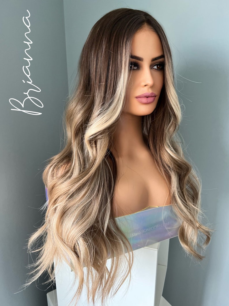 Long Brown Highlighted 26 inch Synthetic Wig Brianna image 3