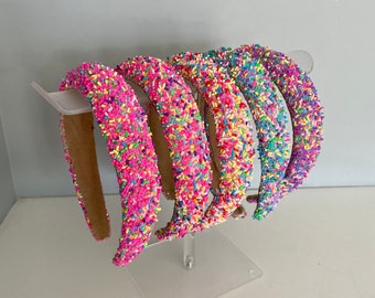 Sprinkles Confetti Glitter Headbands Cupcake Hair Accessories Birthday Gift Hairband