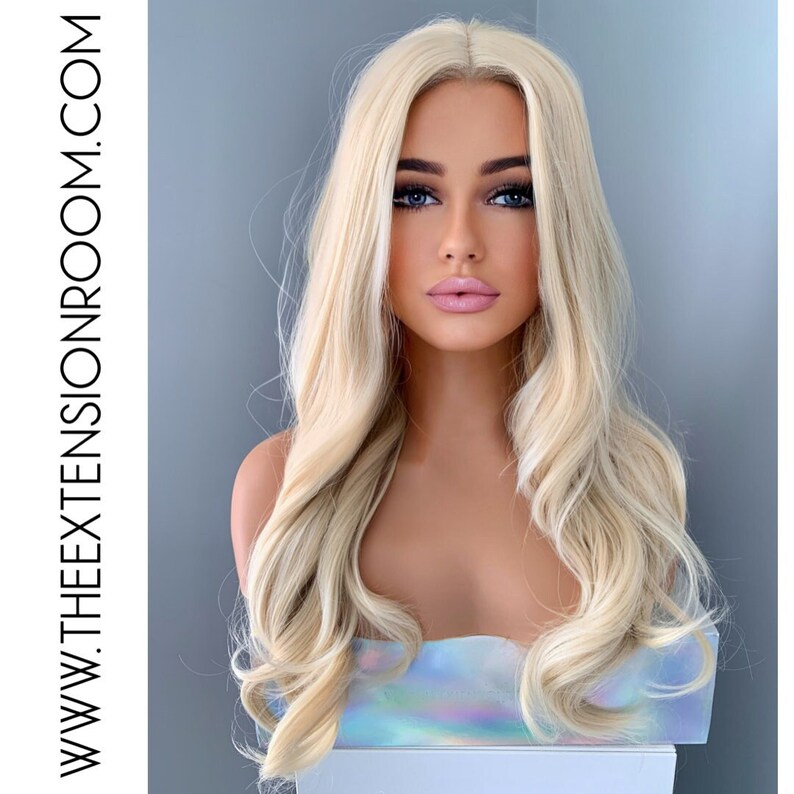 Long Platinum Blonde 26 Inch Lace Front Synthetic Wig Alexa Etsy