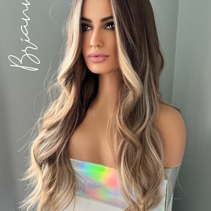 Long Brown Highlighted 26 inch Synthetic Wig Brianna image 2