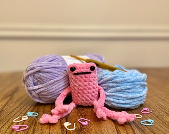 Color Customizable Leggy Frog, Crochet Plush, Amigurumi
