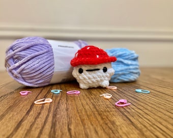 Small Mushroom Crochet Friend, Customizable Color, Plush, Amigurumi
