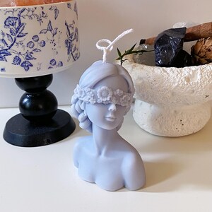 Blindfolded Lady Candle,Flower Lady Candle, Woman Body Shape Candle,Aesthetic Candle, Sculpture Candle,Girl Candle,Soywax Candle,Gift  foher