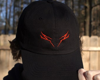 Anime Berserker Armor Red Rage Eyes - Anime Embroidered Dad Hat