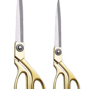 Gold Tailoring Scissors 9.5&quot; 10.5&quot; – Fabric Shears for Dressmaking, Sewing, Craft Cutting Tools