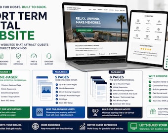Vacation Rental Website Template: Airbnb Landing Page (Instant Download)