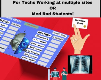 Editable Technique Chart, Med Rad Downloadable Badge Buddy Chart, mAs & KvP Chart, Edit, X-ray Tech Gift,X-ray Student Gift,Badge