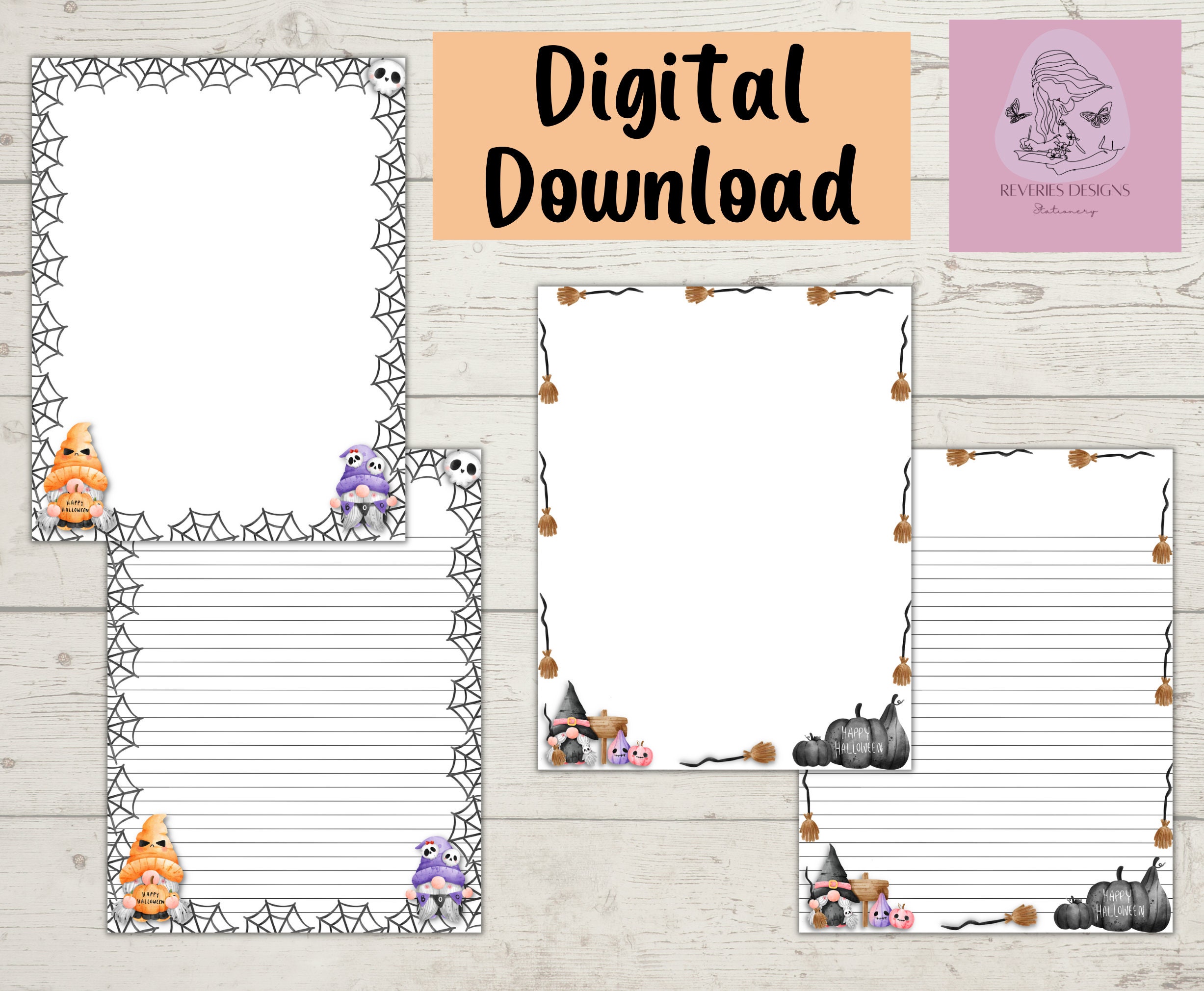 Printable Stationery Set US Letter Size PDF, Instant Download ...