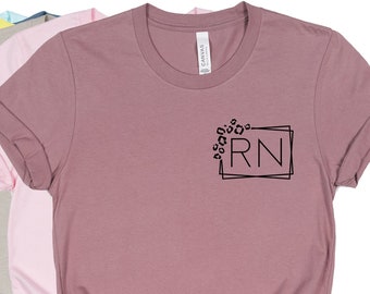Registered Nurse Shirts Pocket, RN Shirts, leopard RN tshirt, Nursing Shirt, Nursing School Tee, Nurse Week Shirt, Nurse Student Shirt