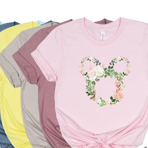 Floral Mickey shirt, Flowers Mickey Ears Shirt, Disney Family vacation shirt