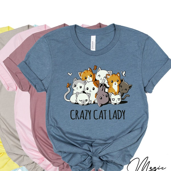 Crazy Cat Lady Shirt, Cat Lady T-Shirt, Cat T-shirt, Cat Lover T-shirt, Cat Mom Shirt, Cat Lover Shirt, Cat Love Shirt